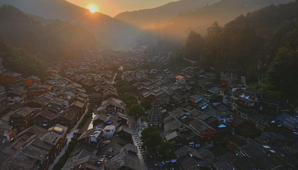 肇兴侗寨夕阳
